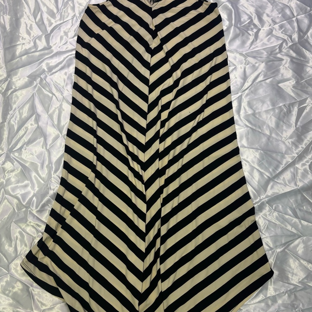 Black and White Striped Women's Skirt